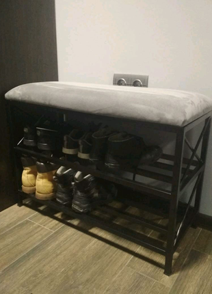 Меблі для передпокою, банкетка, обувница етажерка вішалка для од5 фото
