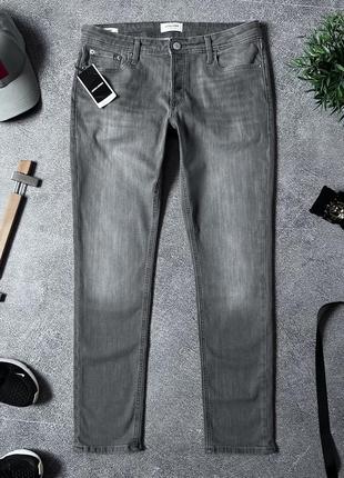 Чоловічі сірі завужені нові slim джинси jack & jones оригінал розмір 33,34