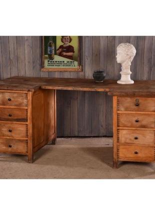 Рабочий стол ретро, винтажный письменный стол, деревянный стол...