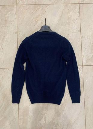 Вовняний светр джемпер hugo boss темно синій4 фото