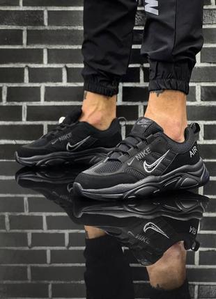 Nike air zoom structure full black1 фото