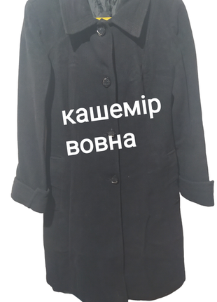 Хп1. кашемірове вовняне чорне приталенне жіноче пальто вовна кашемір італійське1 фото