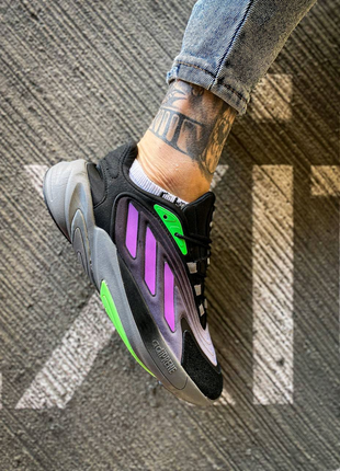 Adidas ozelia "black/purple"6 фото