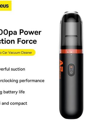 Автомобильный пылесос baseus a2 pro car vacuum cleaner 80w 6000pa черный (vcaq040001)