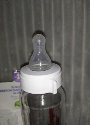 Скляна пляшечка для годування cannon babysafe з новою соскою3 фото