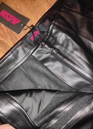 Кожаные брюки палаццо misspap, размер m4 фото