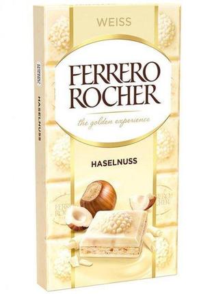 Шоколад ferrero rocher weis білий з фундуком 90 гр.