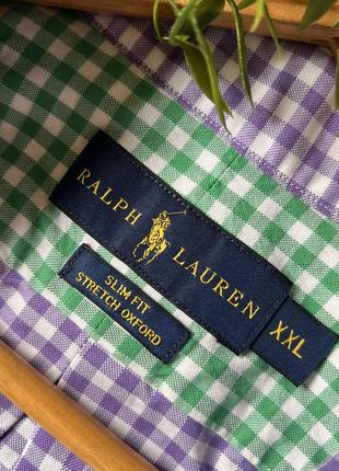 Мужская яркая в клетку рубашка с длинным рукавом polo ralph lauren большого размера xxl 3xl стан как новая9 фото