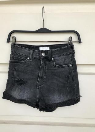 Шорты джинсовые темно-серые короткие