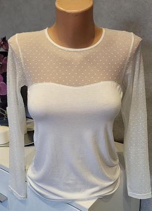 Нежная кружевная блузка горох