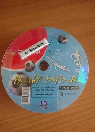 Запечатане паковання 10 дисків dvd-r