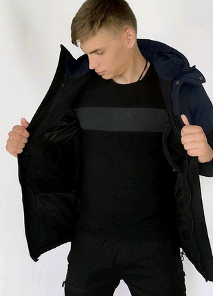 Демісезонна куртка waterproof intruder (синій, чорний)6 фото