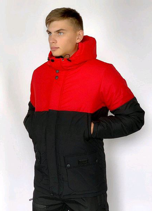 Демісезонна куртка waterproof intruder (червоно - чорний)1 фото