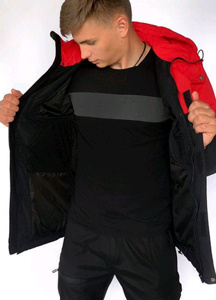 Демісезонна куртка waterproof intruder (червоно - чорний)6 фото