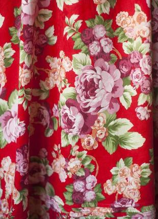 Красная винтажная австрийская юбка женская миди, размер xs, s8 фото