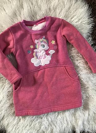 Дитяче теплу сукню єдиноріг утеплене