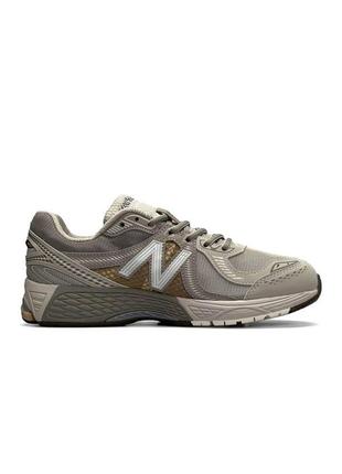 Мужские кроссовки кожаные сетка new balance 860v2 beige gold, кеды нью беланс весна лето беж., мужская обувь8 фото