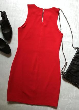 Элегантное фактурное плотное красное платье forever 21