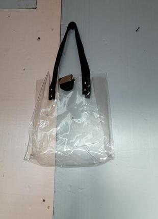 ⛔ сумка прозрачная 2 в 1 с косметичкой3 фото