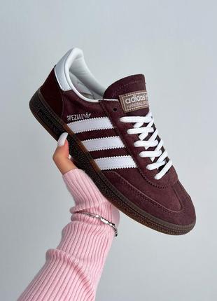 Стильные женские и мужские кроссовки adidas spezial handball shadow brown gum коричневые3 фото