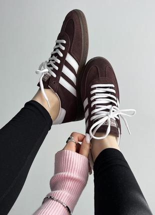 Стильные женские и мужские кроссовки adidas spezial handball shadow brown gum коричневые2 фото