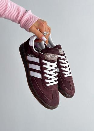 Стильные женские и мужские кроссовки adidas spezial handball shadow brown gum коричневые