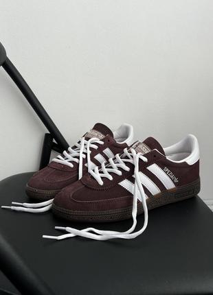 Стильные женские и мужские кроссовки adidas spezial handball shadow brown gum коричневые5 фото