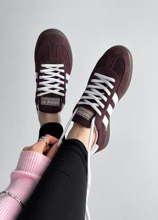 Стильные женские и мужские кроссовки adidas spezial handball shadow brown gum коричневые8 фото