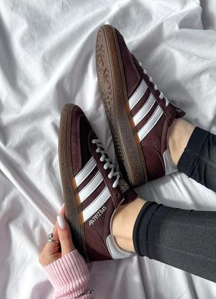 Стильные женские и мужские кроссовки adidas spezial handball shadow brown gum коричневые6 фото