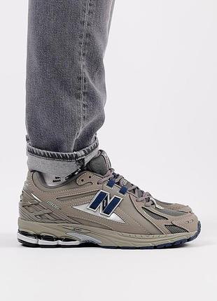 Мужские кроссовки нубук сетка new balance 1906r gray navy, кеды нью беланс весна лето мужская обувь3 фото