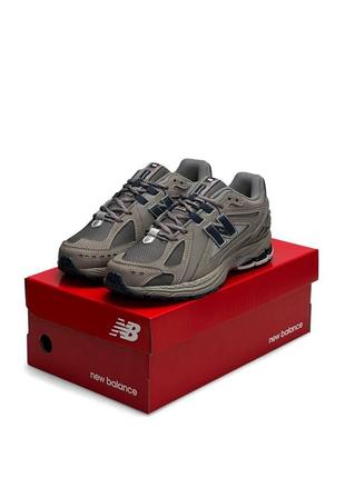 Мужские кроссовки нубук сетка new balance 1906r gray navy, кеды нью беланс весна лето мужская обувь10 фото