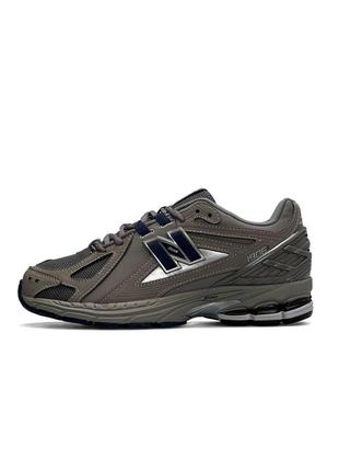 Мужские кроссовки нубук сетка new balance 1906r gray navy, кеды нью беланс весна лето мужская обувь7 фото