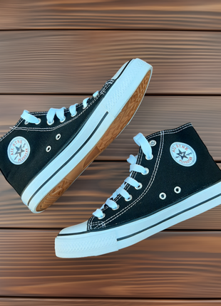 Текстильні кеди чорного кольору з написом у стилі converse