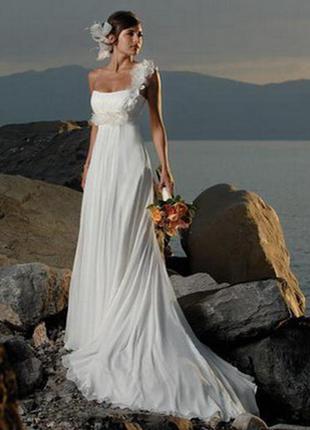 Шикарное свадебное платье в стиле ампир1 фото