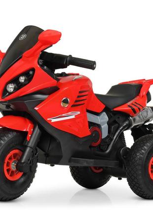 Дитячий електромотоцикл триколісний м 4216 bambi racer, червоний