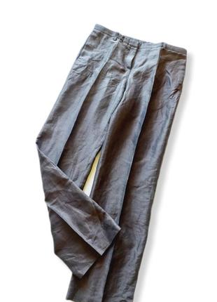 Льняні широкі брюки палаццо1 фото