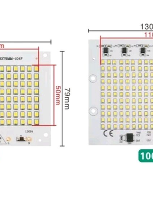 Світлодіод у прожектор холодний. світлодіодна матриця 100w 220v5 фото
