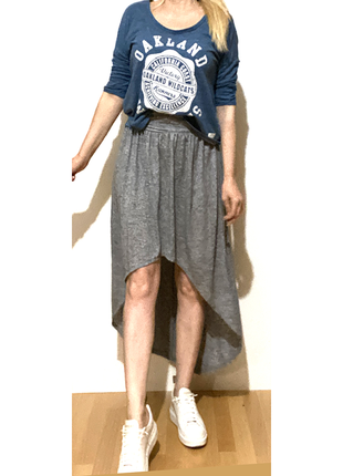 S-m-l оверсайз синий лонгслив кофта футболка с рукавом белый принт женский2 фото