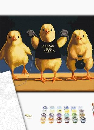 Картина по номерам brushme кардио цыплята ©lucia heffernan bs53472 40х50см набор для росписи по цифрам