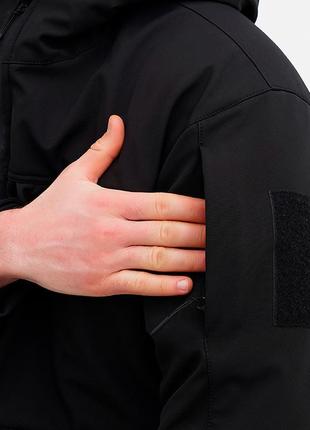Куртка тактична зимова для поліції ukr cossacks softshell чорна6 фото