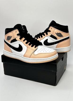 Кросівки nike air jordan 1 mid peach (жіночі)