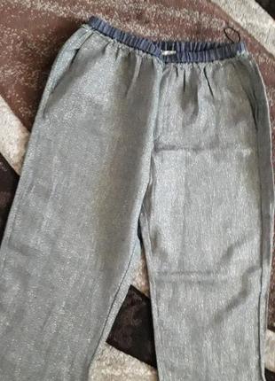 Лакшері італійські розкішні штани джогер з льоном під джинс гламур  forte forte9 фото