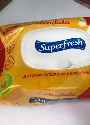 Серветки дитячі вологі суперфреш superfresh 120 шт.3 фото