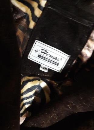 Легка натуральна куртка дублянка з обробкою хутром hemes4 фото