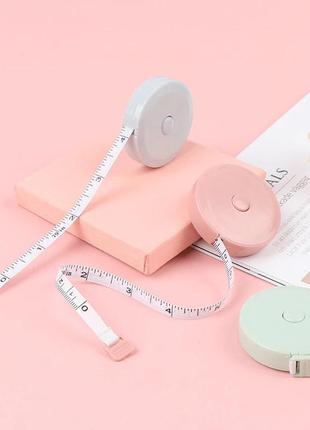 Сантиметр автоматичний двосторонній 150 см / 60дюйм асорті (рулетка) blue / green / pink