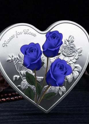 Пам'ятна монета день святого валентина i love you blue