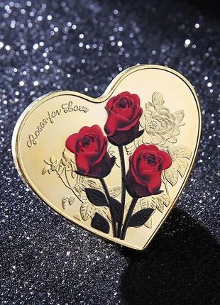 Пам'ятна монета день святого валентина i love you gold