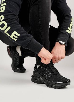 Мужские красовки nike air max plus all black1 фото