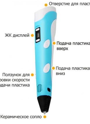 3д-ручка 3d ручка 3d pen 2 з led-дисплеєм для малювання творчіше.7 фото