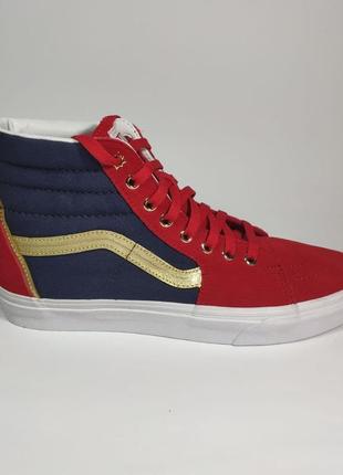 Кеди vans x marvel sk8-hi captain marvel true white (оригінал)